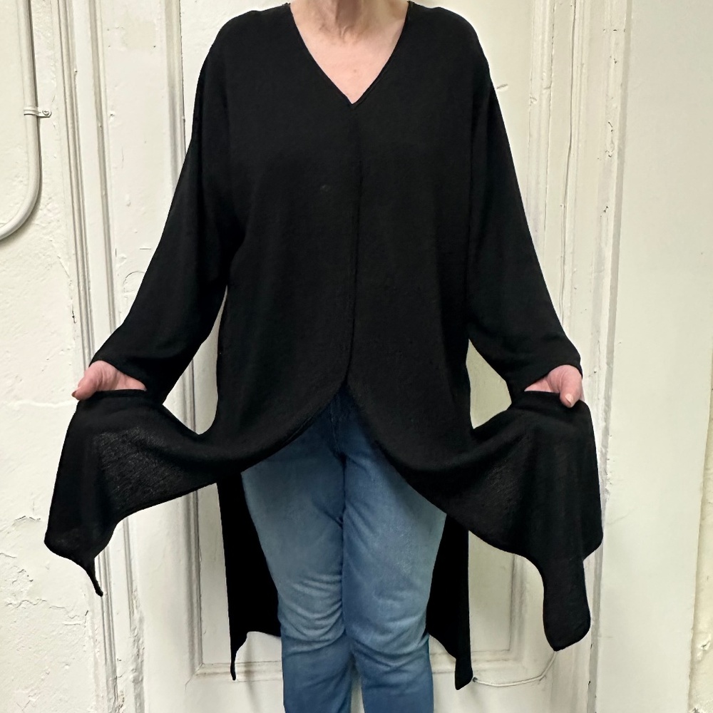 Vintage Transparente v-neck lightweight sweater dress-Large